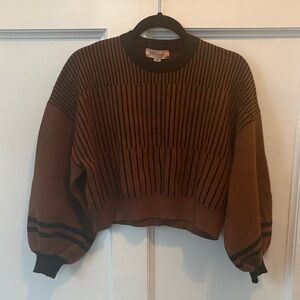Philosophy Brown and Black Knit Top